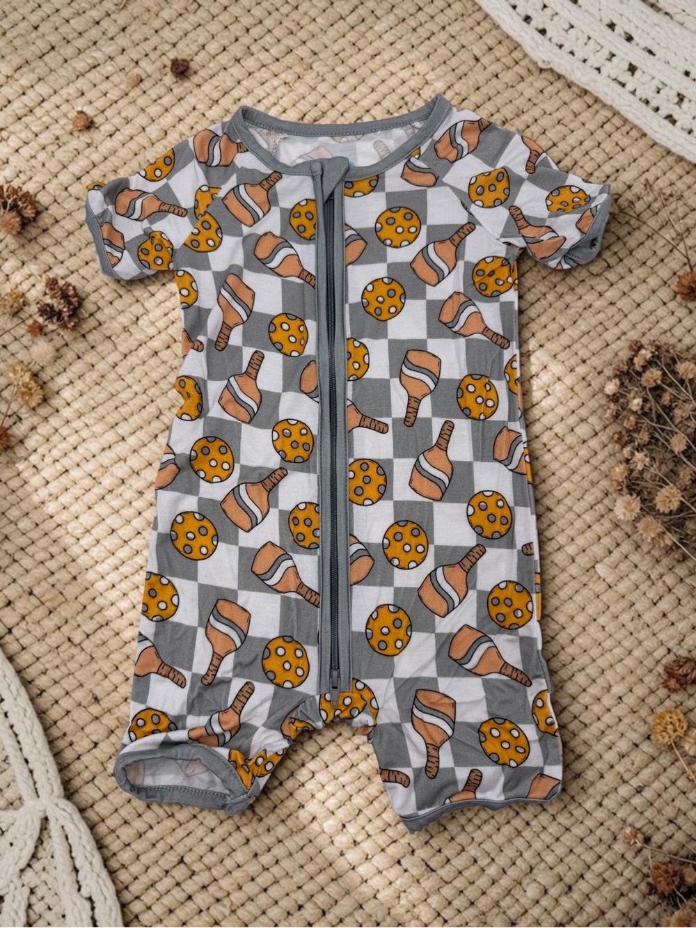 Little One Shop Pickleball Bamboo Short Romper 12-18 months